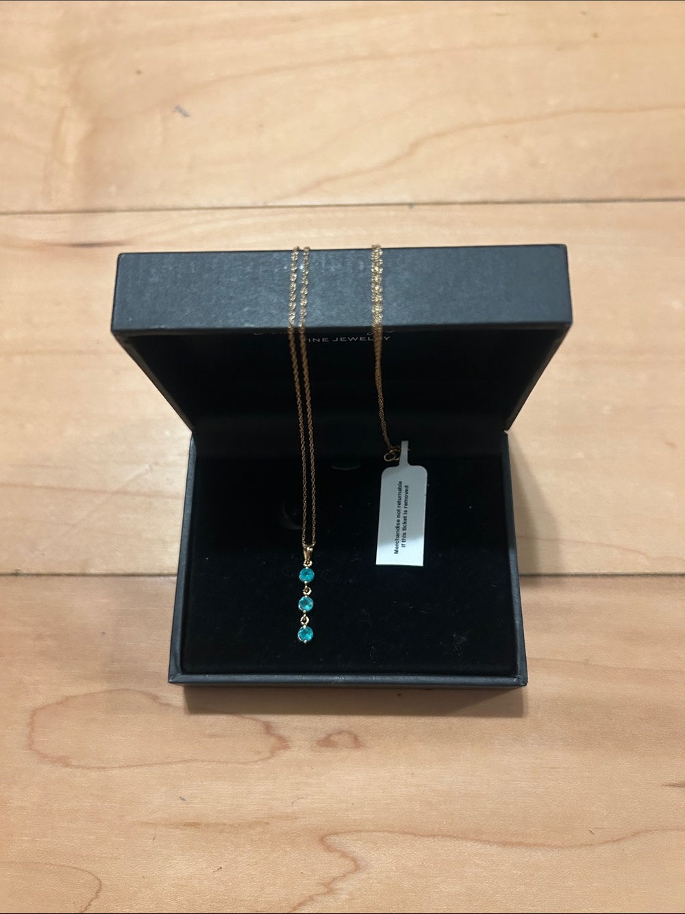 Vintage 18” 10K Gold Necklace with 14K Turquoise Dangle Pendant